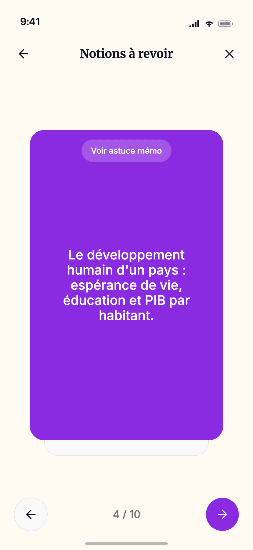 Flashcards Wizidoo — les notions à revoir reviennent jusqu’à être acquises